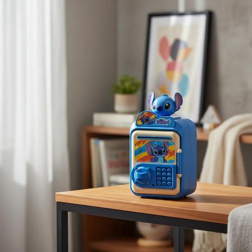 Caja Fuerte De Juguete Lilo Y Stich Alcancia A Pilas Stitch Stitch Azul 3