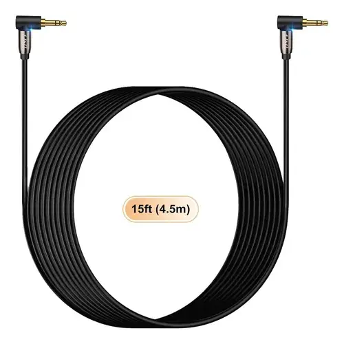 Cable Auxiliar J&d Jack 3,5mm 90° Macho A Macho 4,5 M Oro 7