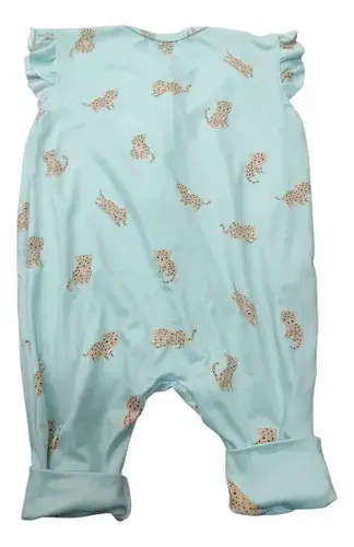 Enterito Bebe Beba Recien Nacido Estampado Leopardo Verano Verde Bebe Con Leopardo 6-9 M 2