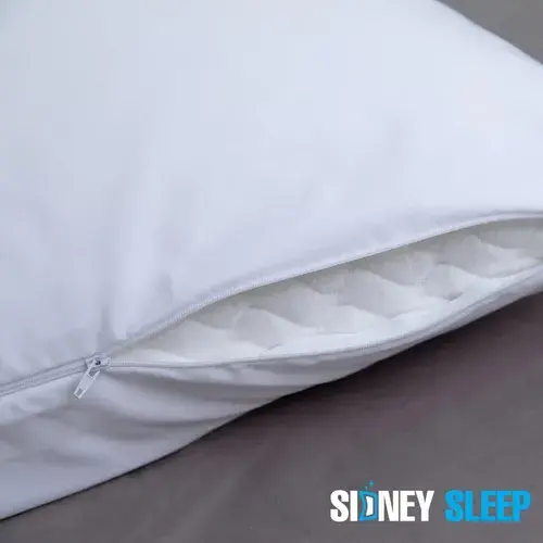 Funda Almohada Curva Queen Sidney Sleep Microfibra Cierre Blanco 6