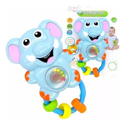 Sonajero Poppi Animales Con Luz Sonido Didactico Bebe Color Elefante Diseño Animal