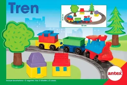 Tren Con Pista Locomatora Y Vagones Para Armar Antex Origina Tren Varios