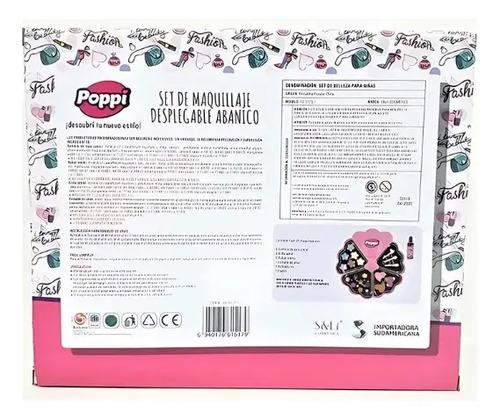 Set Maquillaje Abanico Infantil Pinturitas + Espejo Niñas 4