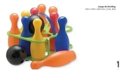 Juego De Bowling Bolos Con Porta 10 Palos Y 2 Bolas Duravit Bowling 2