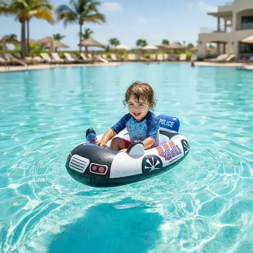 Bote Inflable Salvavidas Coche Policia Flotador Pileta Playa Policia
