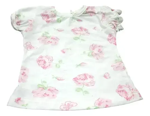 Conjunto Bebe Beba Remera Pollera Con Flores Algodón Premium 9
