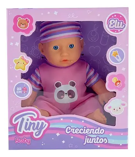 Bebe Bebote Tiny Elu Cuerpo Plástico Con Ropa Juguete 22cm