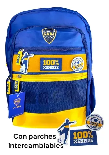 Combo Set Mochila Reforzada + Cartuchera Escolar Boca Junior 5