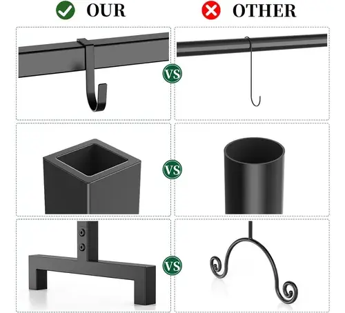 Dicasser Perchero Para Ropa Con 12 Ganchos, Color Negro Negro 2