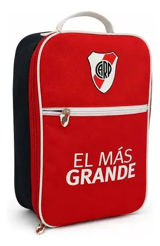 Botinero Bolso Deportivo River Plate Futbol Licencia Color Rojo