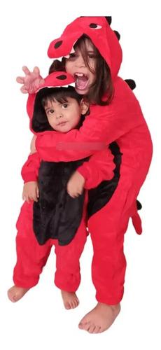 Pijama Dinosaurio Enterito Niños Suave Disfraz Abrigado Dino 9
