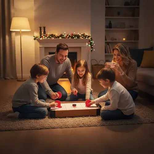 Tejo Air Hockey De Mesa Juego Para Niños Y Adultos Portatil 2