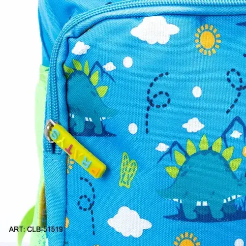 Combo Mochila + Lunchera + Cartuchera Escolar Dinosaurio Celeste Dinosaurio 6