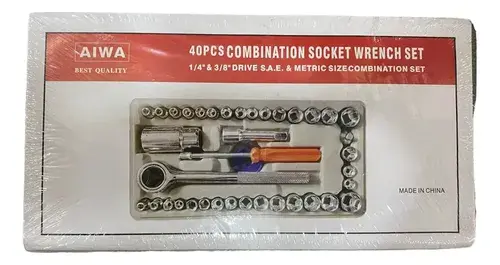 Caja De Herramientas Juego Llave Tubo Kit 40 Piezas Estuche 2