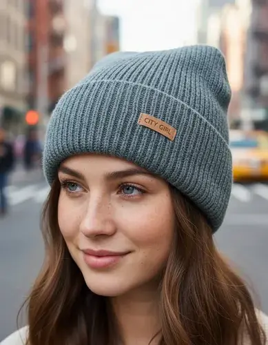 Gorro De Lana Tejido Abrigado City Girl Invierno Unisex Gris Un Liso 2