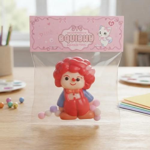 Squishy Payaso Con Pelotitas Antiestresante Relajante Rojo