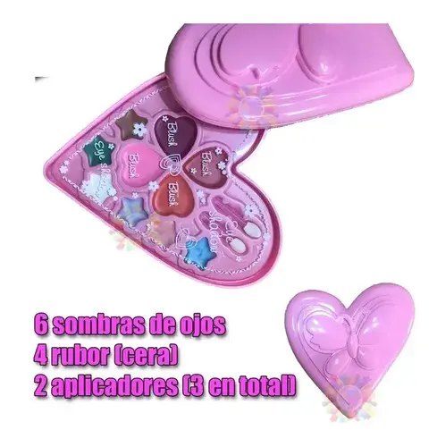 Set De Maquillaje Belleza Corazon Esmalte Pinturitas Labial 3