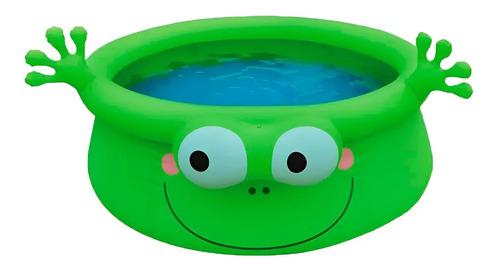 Pileta Inflable Infantil Redonda Sunclub Modelo Rana 1.75m Verde