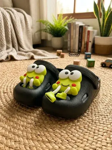 Sandalias Verano De Goma Para Niños De Ranita Negro Sandalias Verano De Goma Con Rana 28