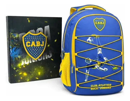 Combo Mochila Jugador + Carpeta Escolar Boca Juniors Cabj Azul Y Amarillo Boca Jugador 2