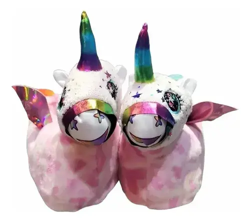 Pantuflas Unicornio Infantil 3d Infantiles Polar Dibujos Multicolor Unicornio Adaptable 25 Al 32