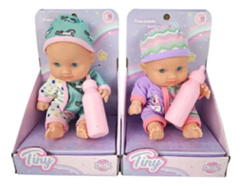 Muñeca Bebe Tiny 20 Cm Con Accesorios Mamadera Juguete 22cm 5