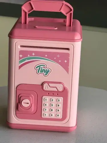 Caja Fuerte Infantil Juguete Alcancia Luz Sonido Tiny Niñas Rosa 5