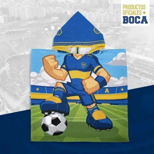 Poncho Toallon Infantil Futbol + Mochila Regalo Verano Playa 4