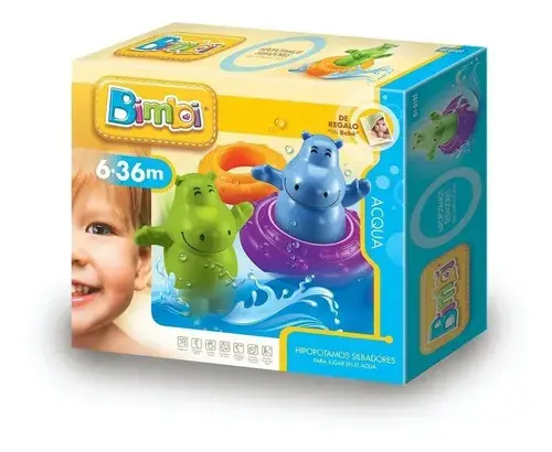 Bimbi 2 Hipopótamos Silbadores Para Bebes Jugar En El Agua  Multicolor 3