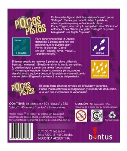 Pocas Pistas Juego De Mesa Cartas Viaje Bontus Original 2