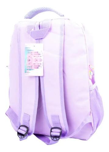 Combo Mochila + Cartuchera Escolar Unicornio Castillo Nena 12