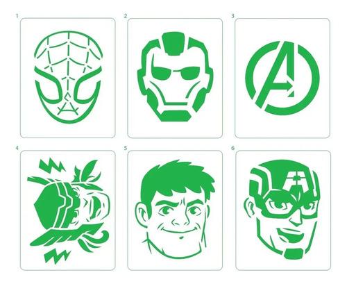 Set De Arte Spiderman Blow Pen Marcadores Y Stencils Dibujo 4