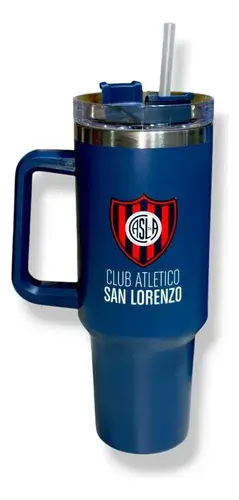 Vaso Térmico San Lorenzo Ciclon Cuervo 1.2l Cn Tapa Y Manija Azul San Lorenzo 2