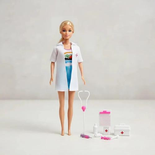 Muñeca Tiny Fantasy Doctora Articulada Coleccionable Con Accesorios Medicos Estetoscopio Jeringa Maletin De Juguete Regalo Infantil Niñas Juego De Rol Profesiones Super Cute Bebotes Silicona 11