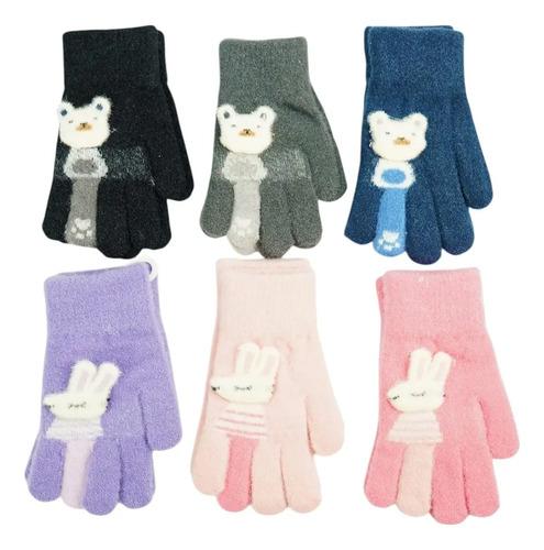 Guantes Infantil Largos Niños Invierno Abrigado Osito Conejo 14