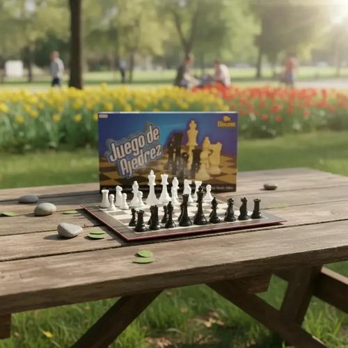 Juego De Ajedrez Bisonte Tablero Grande 34x34 Cm Plastico 7