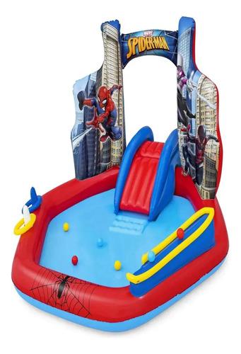 Pelotero Pileta Play Center Spiderman Tobogan + 300 Pelotas Spiderman 5