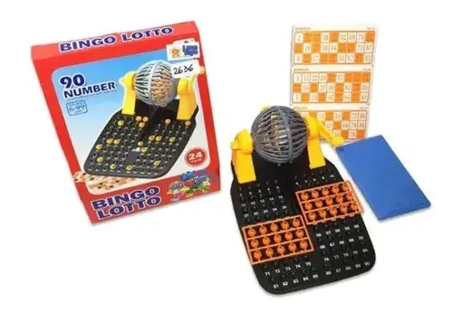 Bingo Plástico Con Bolillero 90 Bolillas Fichas 24 Cartones 2