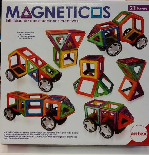 Bloques Magnéticos Imántado 21 Piezas Autos Y Ruedas Antex 21 6