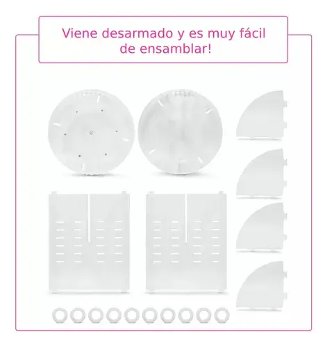 Organizador De Maquillajes Y Cosméticos Acrílico Giratorio Transparente 8