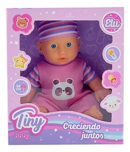 Bebe Bebote Tiny Elu Cuerpo Plástico Con Ropa Juguete 22cm 3