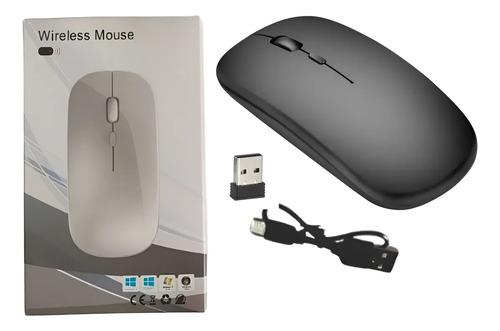 Mouse Inalámbrico Recargable Usb + Bluetooth 1200 Dpi 10 M Negro 5