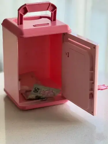 Caja Fuerte Infantil Juguete Alcancia Luz Sonido Tiny Niñas Rosa 4