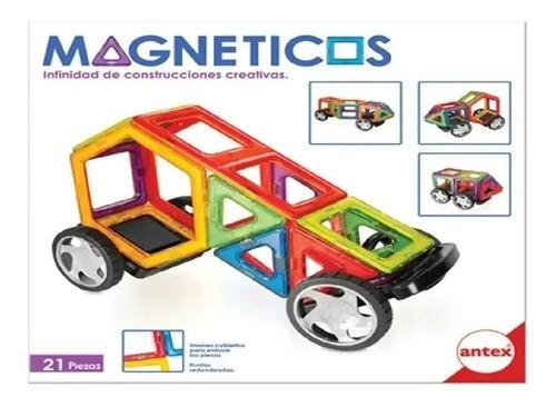 Bloques Magnéticos Imántado 21 Piezas Autos Y Ruedas Antex 21 5