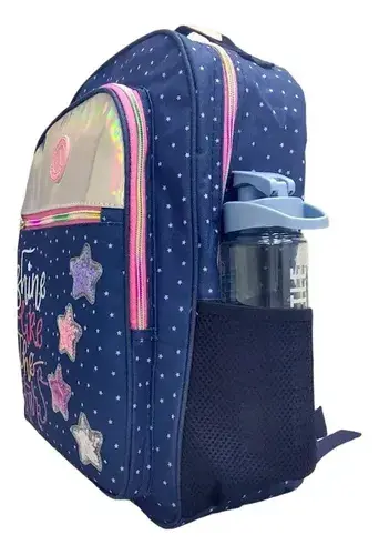 Mochila Escolar Nena Estrellas Brillante Primaria Impermable 9