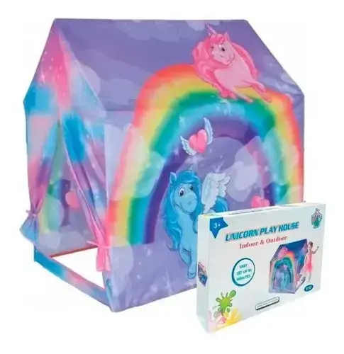 Carpa Casa Casita Infantil Nena Unicornios Arcoiris Poppi 8