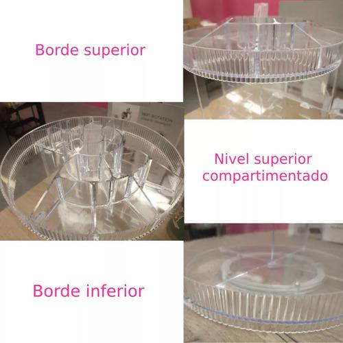 Organizador De Maquillajes Y Cosméticos Acrílico Giratorio Transparente 6