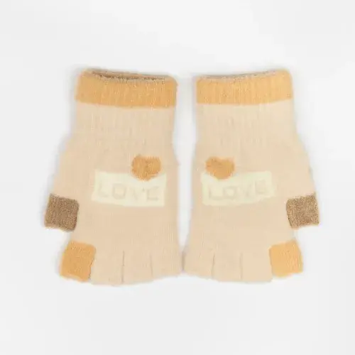 Guantes Infantil Sin Dedos Para Niñas Invierno Abrigado Love 13
