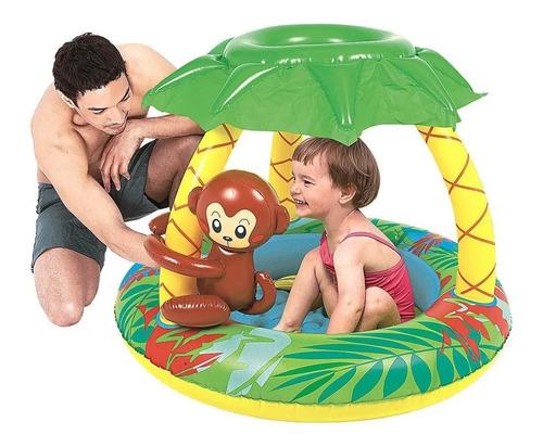 Pileta Pelotero Inflable Para Bebe Mono Selva Con Techo 7