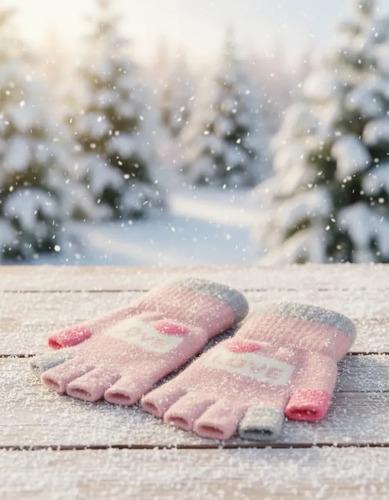 Guantes Infantil Sin Dedos Para Niñas Invierno Abrigado Love 10